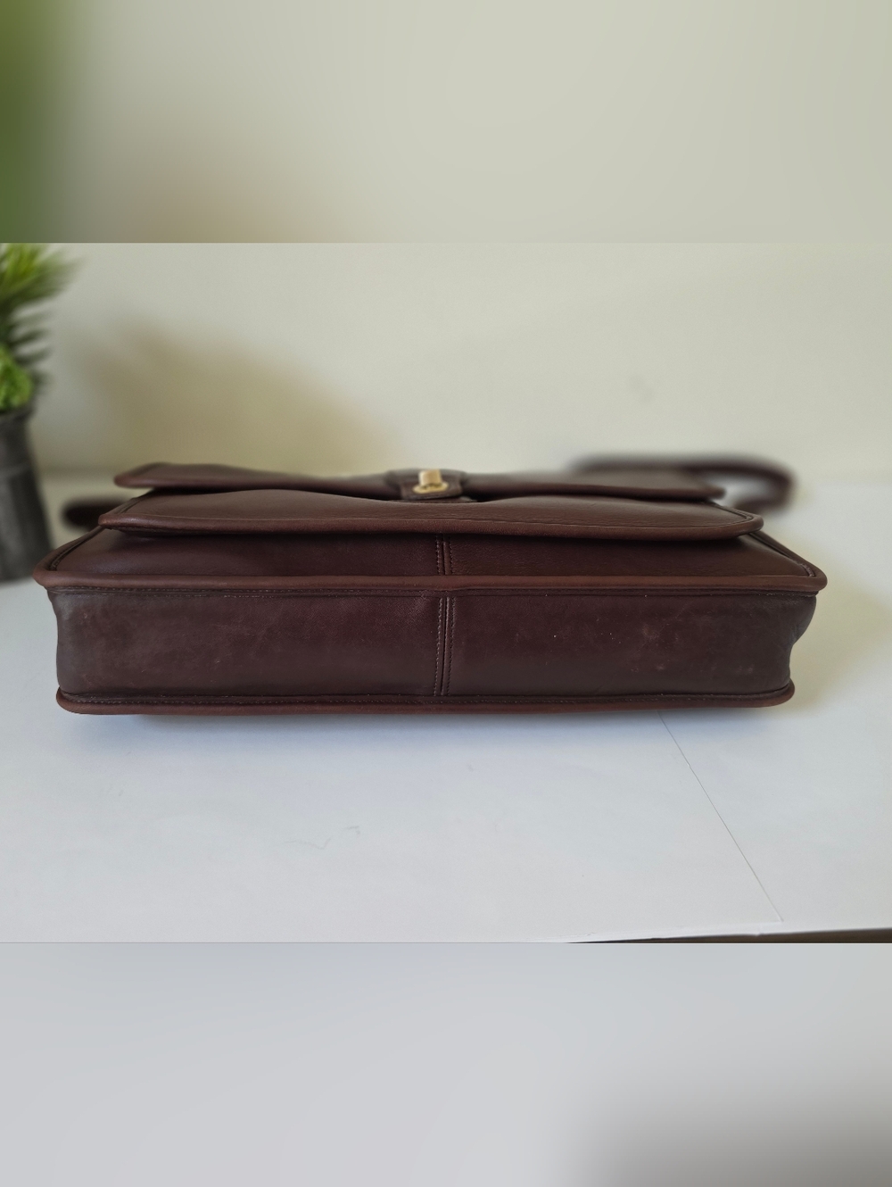 Vintage Coach Metropolitian Briefcase/Crossbody Mahagony Leather USA + Twilly - Picture 11 of 17
